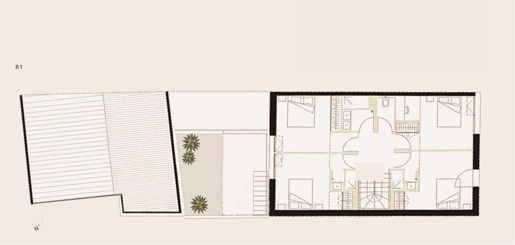 Plan de l'étage du loft Lehen.